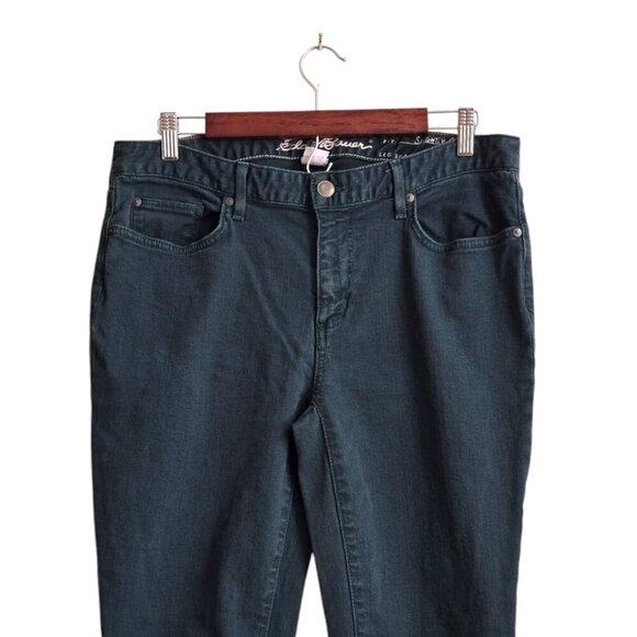 Eddie Bauer Slightly Curvy Skinny Jeans In Forrest Green Sz 12T - Picture 2 of 9